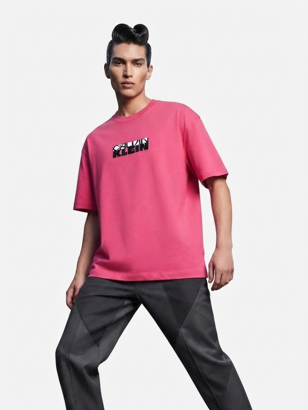 Calvin Klein Bold Logo Graphic Hot Pink Tee